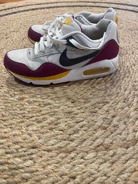 Nike Women’s Air Max White Black Purple Yellow Athletic Sneakers